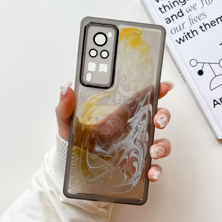 Custodia per telefono in TPU galvanica con pittura a olio, For vivo X60, For vivo X60 Pro, For vivo X70, For vivo X70 Pro