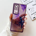Custodia per telefono in TPU galvanica con pittura a olio, For vivo X60, For vivo X60 Pro, For vivo X70, For vivo X70 Pro
