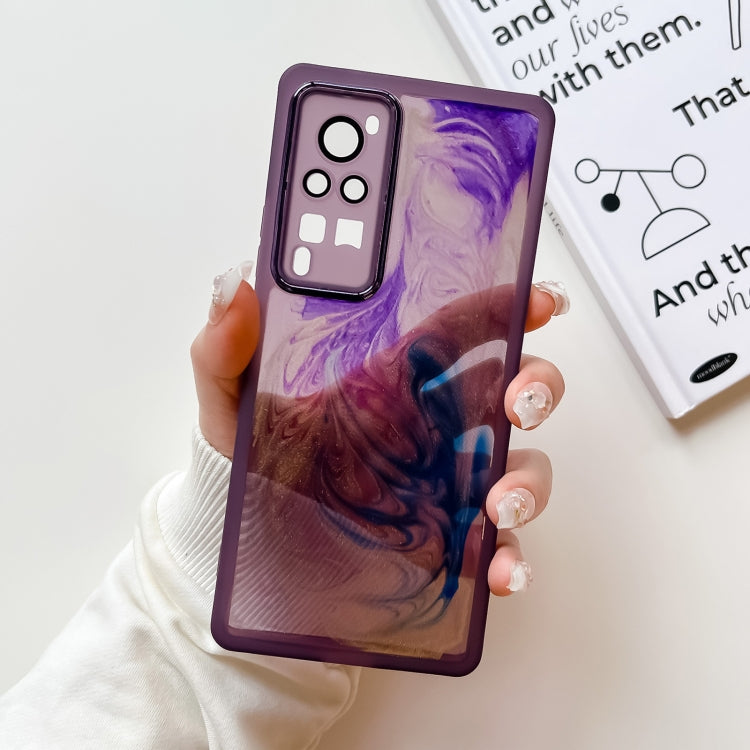 Custodia per telefono in TPU galvanica con pittura a olio, For vivo X60, For vivo X60 Pro, For vivo X70, For vivo X70 Pro