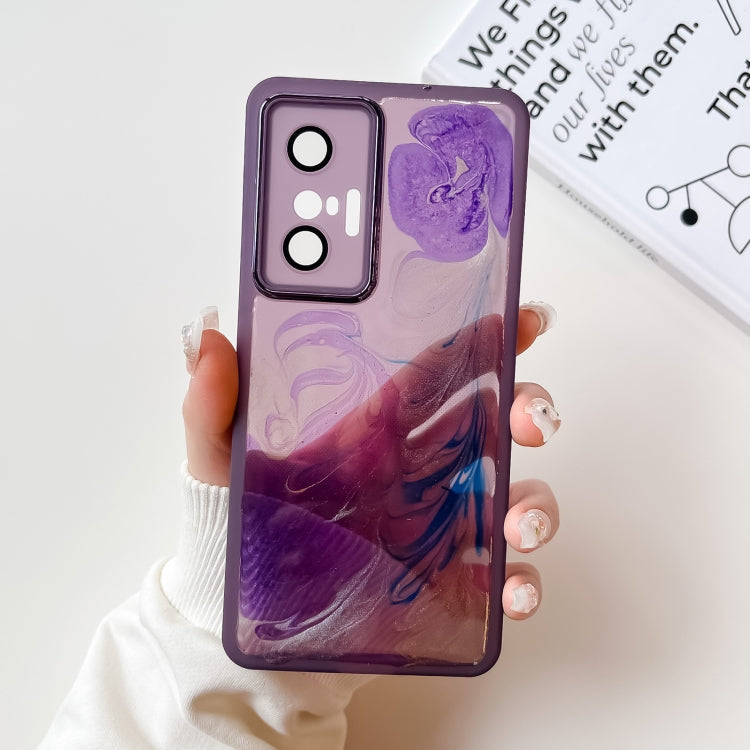 Custodia per telefono in TPU galvanica con pittura a olio, For vivo X60, For vivo X60 Pro, For vivo X70, For vivo X70 Pro