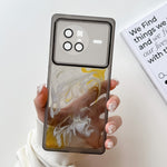 Custodia per telefono in TPU galvanica con pittura a olio, For vivo X80, For vivo X90, For vivo X90 Pro, For vivo X90 Pro+