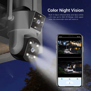 ESCAM PT210 2x3MP Dual Lens Monitor a doppio schermo WiFi Supporto telecamera Rilevamento voce e movimento bidirezionale e archiviazione cloud, PT210
