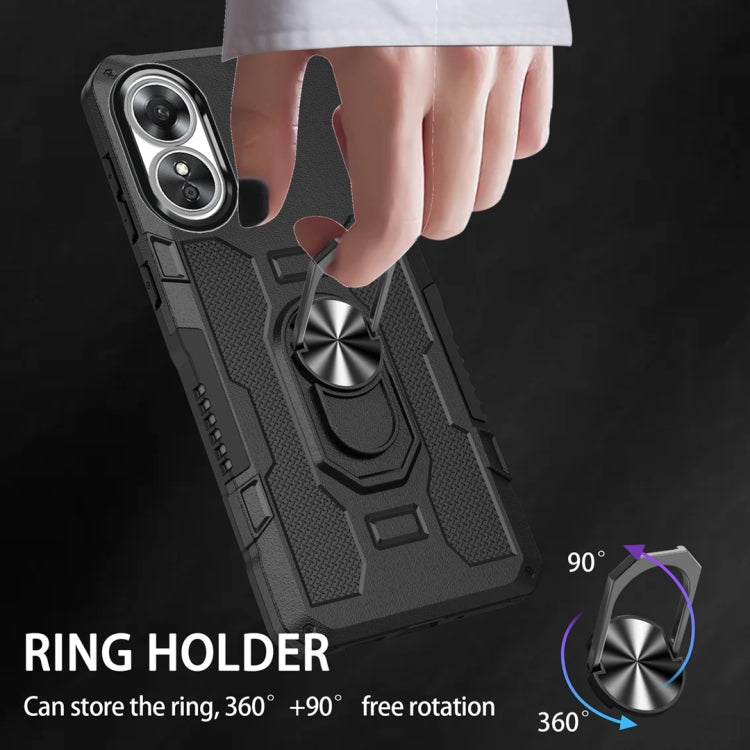 Custodia per telefono ibrida con armatura porta anello, For OPPO A17