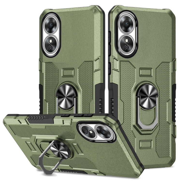 Custodia per telefono ibrida con armatura porta anello, For OPPO A17