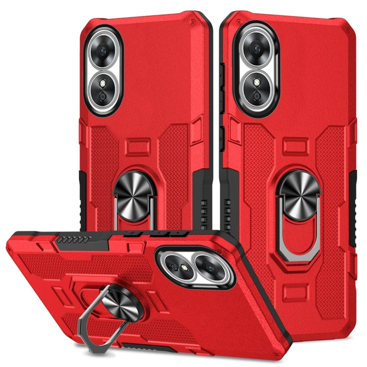 Custodia per telefono ibrida con armatura porta anello, For OPPO A17