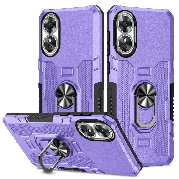 Custodia per telefono ibrida con armatura porta anello, For OPPO A17