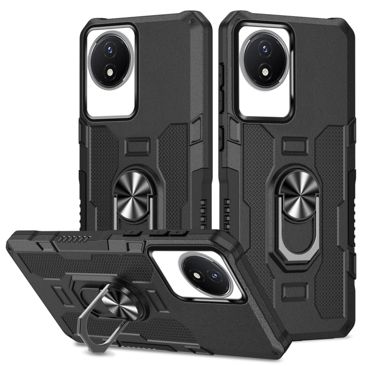 Custodia per telefono ibrida con armatura porta anello, For vivo Y02, For vivo V27e, For vivo V27