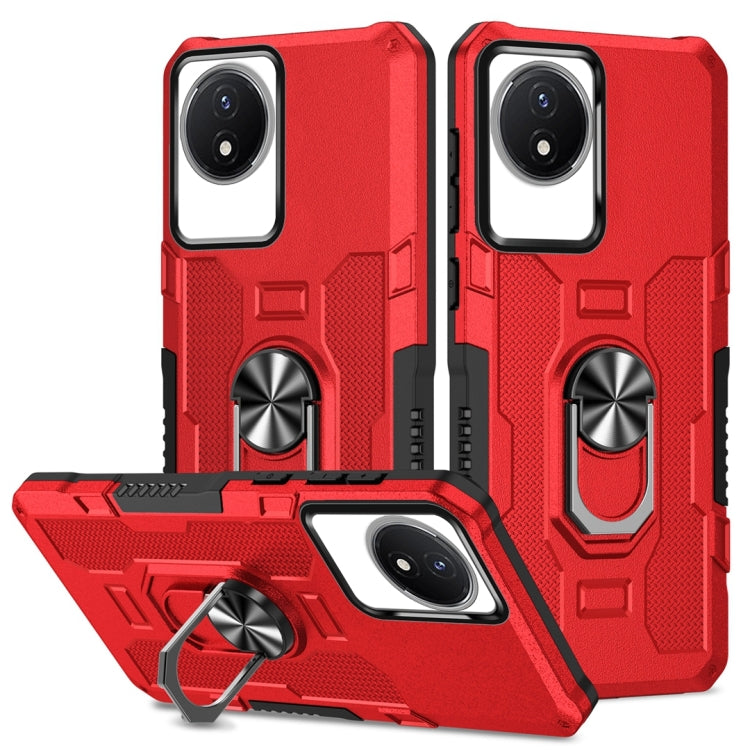 Custodia per telefono ibrida con armatura porta anello, For vivo Y02, For vivo V27e, For vivo V27