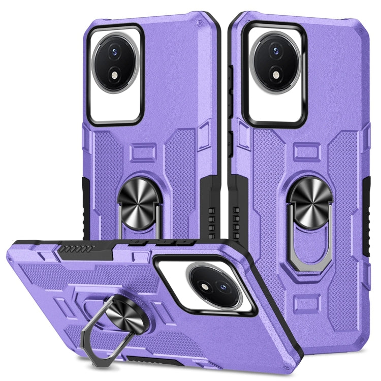 Custodia per telefono ibrida con armatura porta anello, For vivo Y02, For vivo V27e, For vivo V27