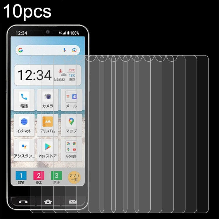Pellicola in vetro temperato 10 pezzi 0,26 mm 9H 2,5D, For Sharp Aquos wish6, For Sharp Aquos R11, For Sharp Aquos Sense10, For Sharp Basio Active2, For Sharp Aquos wish5, For Sharp  Aquos wish2, For Sharp Basio Active3, For Sharp Aquos Sense9 Plus    ...