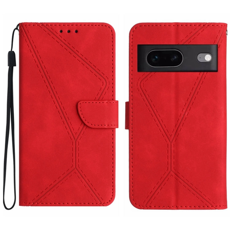 Custodia per telefono in pelle goffrata con cuciture, For Google Pixel 7, For Google Pixel 7 Pro, For Google Pixel 7a, For Google Pixel 6