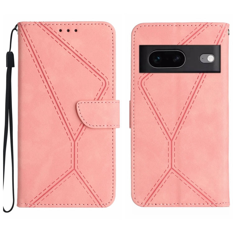 Custodia per telefono in pelle goffrata con cuciture, For Google Pixel 7, For Google Pixel 7 Pro, For Google Pixel 7a, For Google Pixel 6