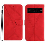 Custodia per telefono in pelle goffrata con cuciture, For Google Pixel 7, For Google Pixel 7 Pro, For Google Pixel 7a, For Google Pixel 6