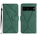 Custodia per telefono in pelle goffrata con cuciture, For Google Pixel 7, For Google Pixel 7 Pro, For Google Pixel 7a, For Google Pixel 6