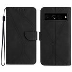 Custodia per telefono in pelle goffrata con cuciture, For Google Pixel 7, For Google Pixel 7 Pro, For Google Pixel 7a, For Google Pixel 6