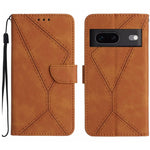 Custodia per telefono in pelle goffrata con cuciture, For Google Pixel 7, For Google Pixel 7 Pro, For Google Pixel 7a, For Google Pixel 6