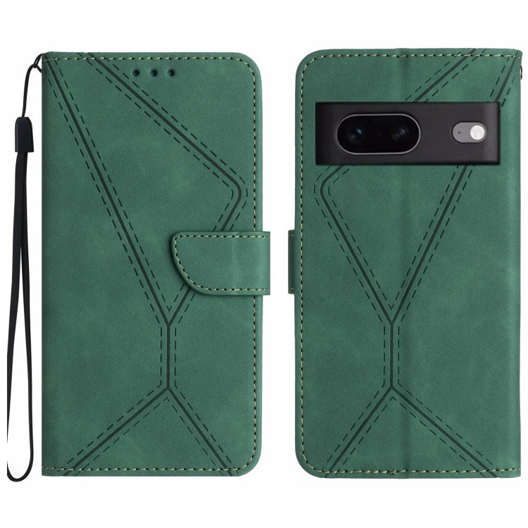 Custodia per telefono in pelle goffrata con cuciture, For Google Pixel 7, For Google Pixel 7 Pro, For Google Pixel 7a, For Google Pixel 6
