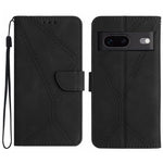Custodia per telefono in pelle goffrata con cuciture, For Google Pixel 7, For Google Pixel 7 Pro, For Google Pixel 7a, For Google Pixel 6