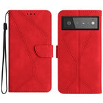 Custodia per telefono in pelle goffrata con cuciture, For Google Pixel 7, For Google Pixel 7 Pro, For Google Pixel 7a, For Google Pixel 6