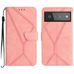 Custodia per telefono in pelle goffrata con cuciture, For Google Pixel 7, For Google Pixel 7 Pro, For Google Pixel 7a, For Google Pixel 6