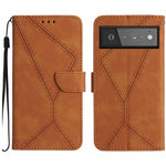 Custodia per telefono in pelle goffrata con cuciture, For Google Pixel 7, For Google Pixel 7 Pro, For Google Pixel 7a, For Google Pixel 6