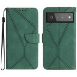 Custodia per telefono in pelle goffrata con cuciture, For Google Pixel 7, For Google Pixel 7 Pro, For Google Pixel 7a, For Google Pixel 6
