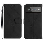 Custodia per telefono in pelle goffrata con cuciture, For Google Pixel 7, For Google Pixel 7 Pro, For Google Pixel 7a, For Google Pixel 6