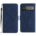 Custodia per telefono in pelle goffrata con cuciture, For Google Pixel 7, For Google Pixel 7 Pro, For Google Pixel 7a, For Google Pixel 6