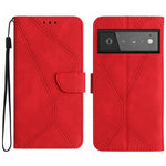 Custodia per telefono in pelle goffrata con cuciture, For Google Pixel 6 Pro, For Google Pixel 6a