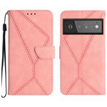 Custodia per telefono in pelle goffrata con cuciture, For Google Pixel 6 Pro, For Google Pixel 6a