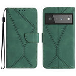 Custodia per telefono in pelle goffrata con cuciture, For Google Pixel 6 Pro, For Google Pixel 6a