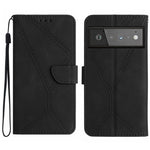 Custodia per telefono in pelle goffrata con cuciture, For Google Pixel 6 Pro, For Google Pixel 6a