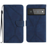 Custodia per telefono in pelle goffrata con cuciture, For Google Pixel 6 Pro, For Google Pixel 6a