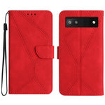 Custodia per telefono in pelle goffrata con cuciture, For Google Pixel 6 Pro, For Google Pixel 6a