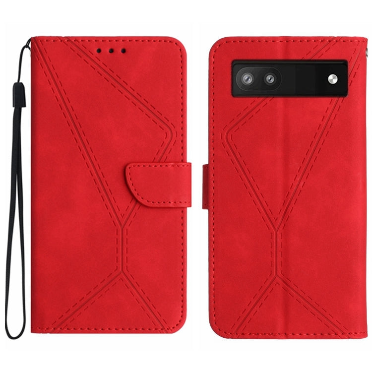 Custodia per telefono in pelle goffrata con cuciture, For Google Pixel 6 Pro, For Google Pixel 6a