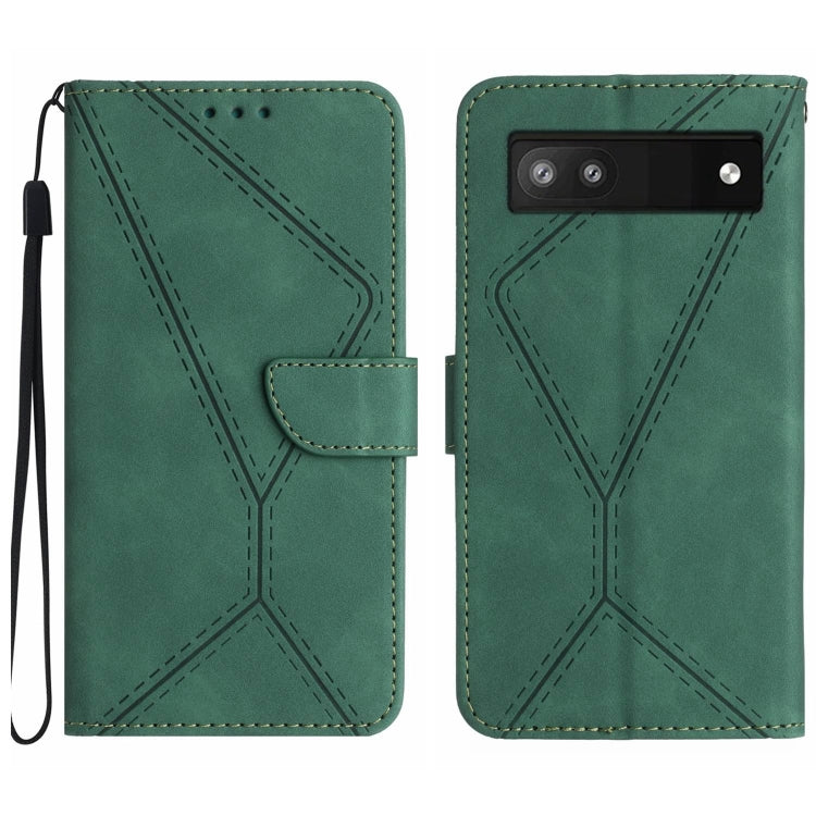 Custodia per telefono in pelle goffrata con cuciture, For Google Pixel 6 Pro, For Google Pixel 6a