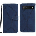Custodia per telefono in pelle goffrata con cuciture, For Google Pixel 6 Pro, For Google Pixel 6a