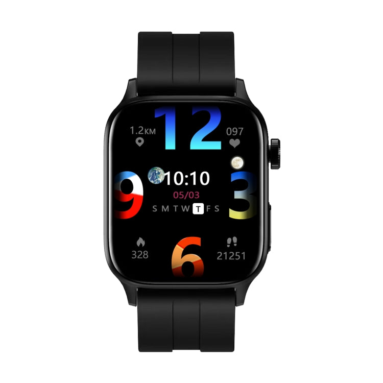 GT22 Schermo TFT da 1,85 pollici Orologio intelligente per la salute della fascia in silicone, supporto per chiamata Bluetooth / Plateau Ossigeno nel sangue / Temperatura corporea / Aritmia / Monitoraggio della frequenza cardiaca TI, Silicone Band (Bla...