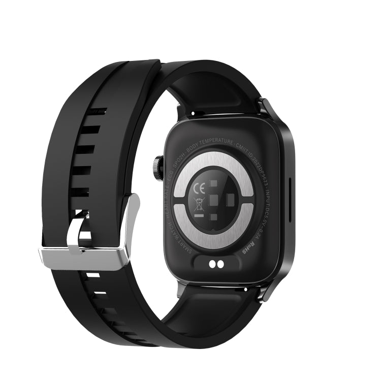 GT22 Schermo TFT da 1,85 pollici Orologio intelligente per la salute della fascia in silicone, supporto per chiamata Bluetooth / Plateau Ossigeno nel sangue / Temperatura corporea / Aritmia / Monitoraggio della frequenza cardiaca TI, Silicone Band (Bla...