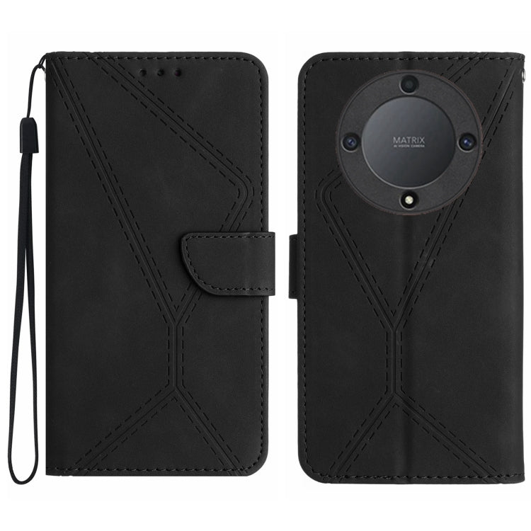 Custodia per telefono in pelle goffrata con cuciture, For Honor 80, For Honor 80 Pro, For Honor X5 4G, For Honor X9a 5G /Magic5 Lite