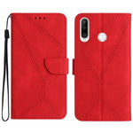 Custodia per telefono in pelle goffrata con cuciture, For Huawei P30 Lite/nova 4e