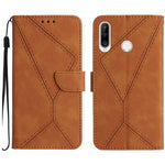 Custodia per telefono in pelle goffrata con cuciture, For Huawei P30 Lite/nova 4e