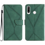 Custodia per telefono in pelle goffrata con cuciture, For Huawei P30 Lite/nova 4e