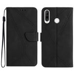 Custodia per telefono in pelle goffrata con cuciture, For Huawei P30 Lite/nova 4e