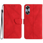 Custodia per telefono in pelle goffrata con cuciture, For OPPO A17 / A17K, For OPPO A54 4G / A16, For OPPO A54 5G / A74 5G, For OPPO A55s JP
