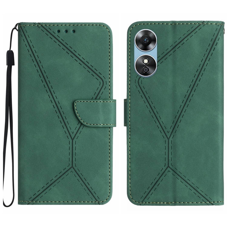 Custodia per telefono in pelle goffrata con cuciture, For OPPO A17 / A17K, For OPPO A54 4G / A16, For OPPO A54 5G / A74 5G, For OPPO A55s JP