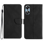 Custodia per telefono in pelle goffrata con cuciture, For OPPO A17 / A17K, For OPPO A54 4G / A16, For OPPO A54 5G / A74 5G, For OPPO A55s JP
