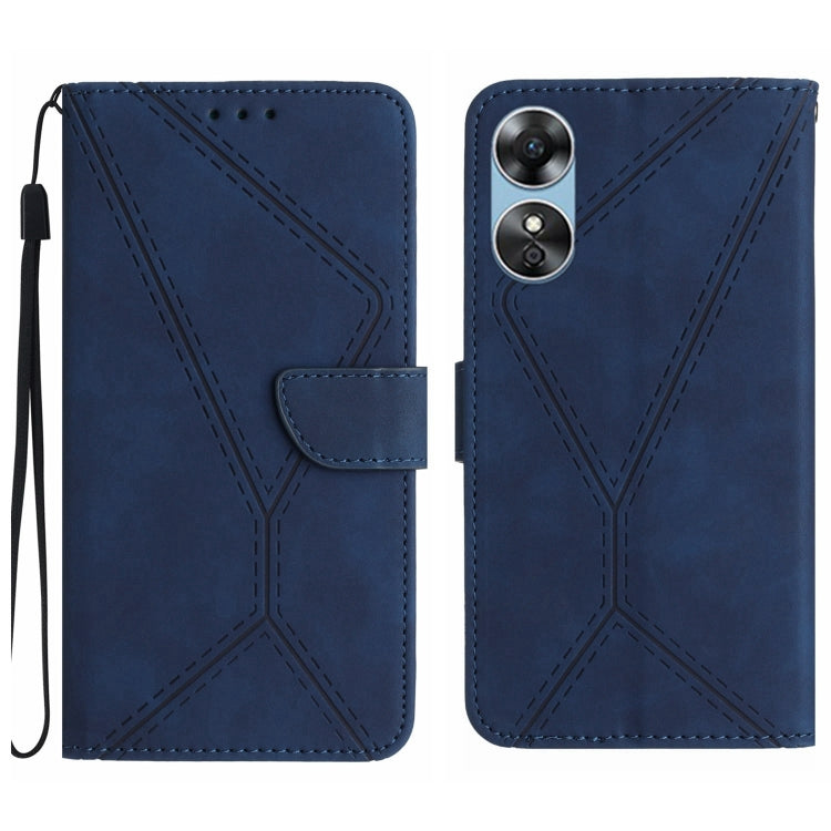 Custodia per telefono in pelle goffrata con cuciture, For OPPO A17 / A17K, For OPPO A54 4G / A16, For OPPO A54 5G / A74 5G, For OPPO A55s JP