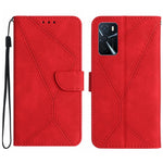 Custodia per telefono in pelle goffrata con cuciture, For OPPO A17 / A17K, For OPPO A54 4G / A16, For OPPO A54 5G / A74 5G, For OPPO A55s JP