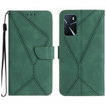 Custodia per telefono in pelle goffrata con cuciture, For OPPO A17 / A17K, For OPPO A54 4G / A16, For OPPO A54 5G / A74 5G, For OPPO A55s JP